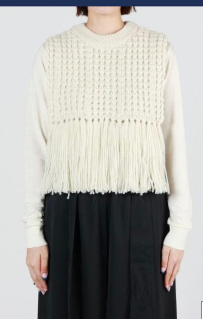 HYKE／ハイク】ワッフルニット フリンジベスト - メルカリ