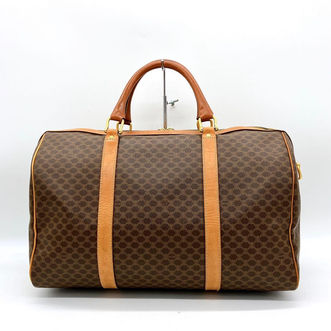 CELINE】2wayボストンバッグ マカダム柄 ゴールド金具 南京錠