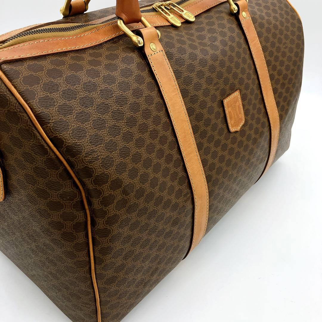 CELINE】2wayボストンバッグ マカダム柄 ゴールド金具 南京錠