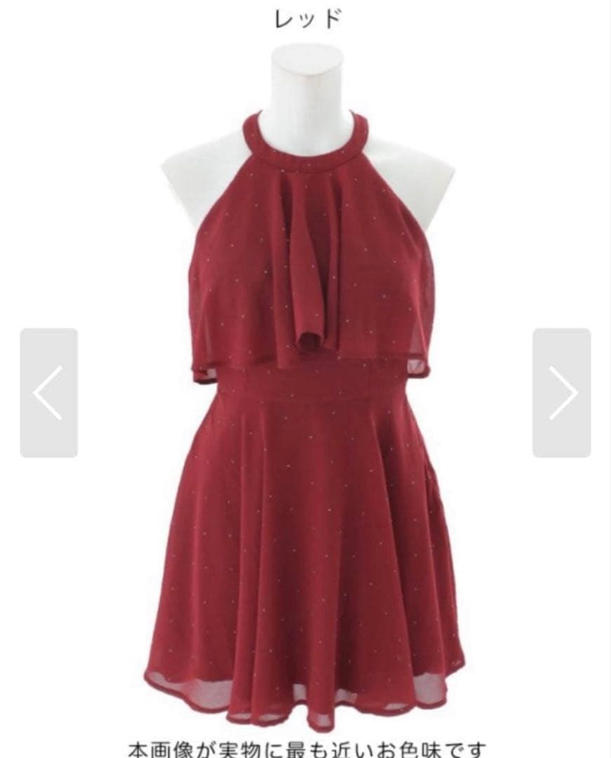 jewels ホルターネックバックビジューフレアミニドレス - メルカリ