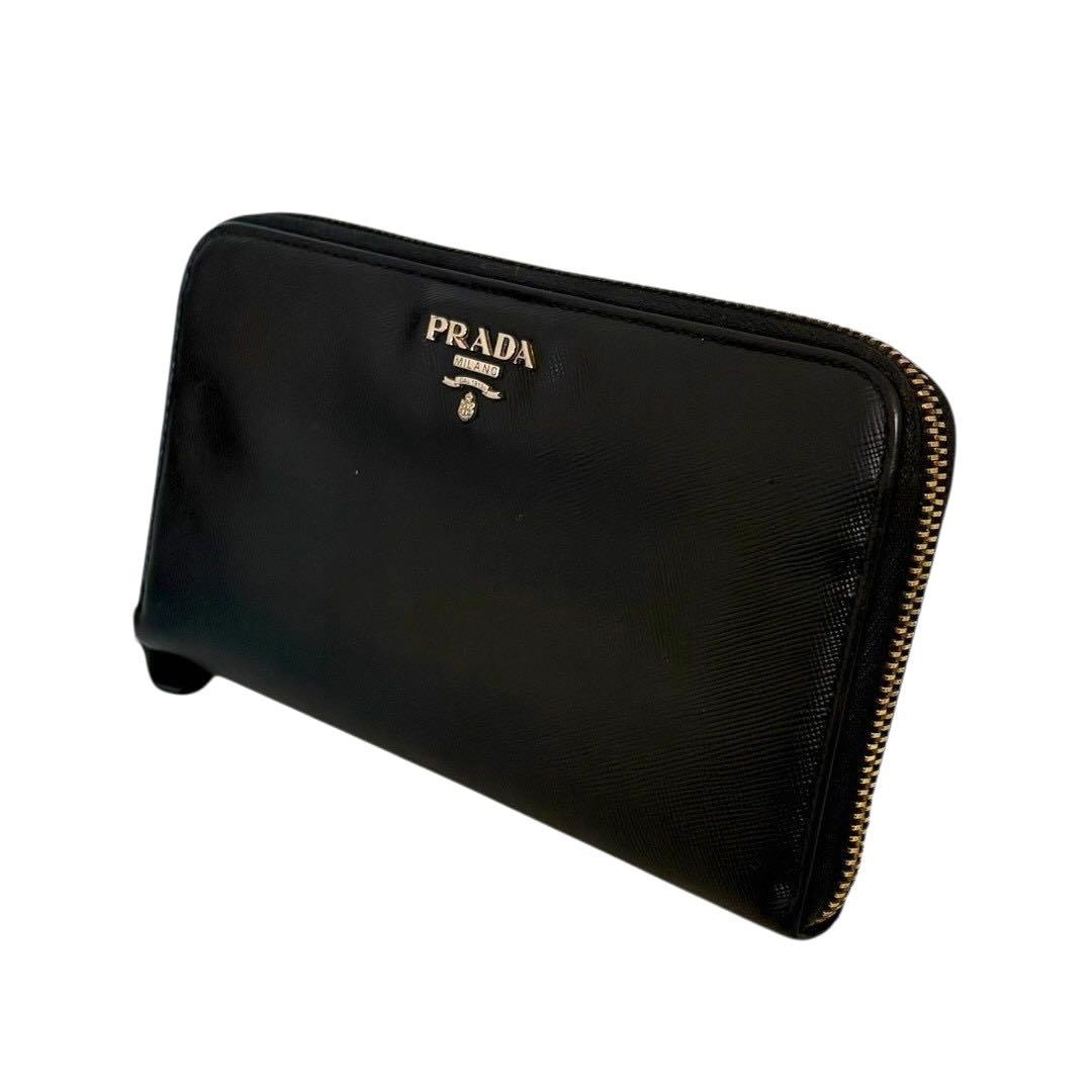 美品✨ プラダ PRADA 長財布 ラウンドファスナー サフィアーノ