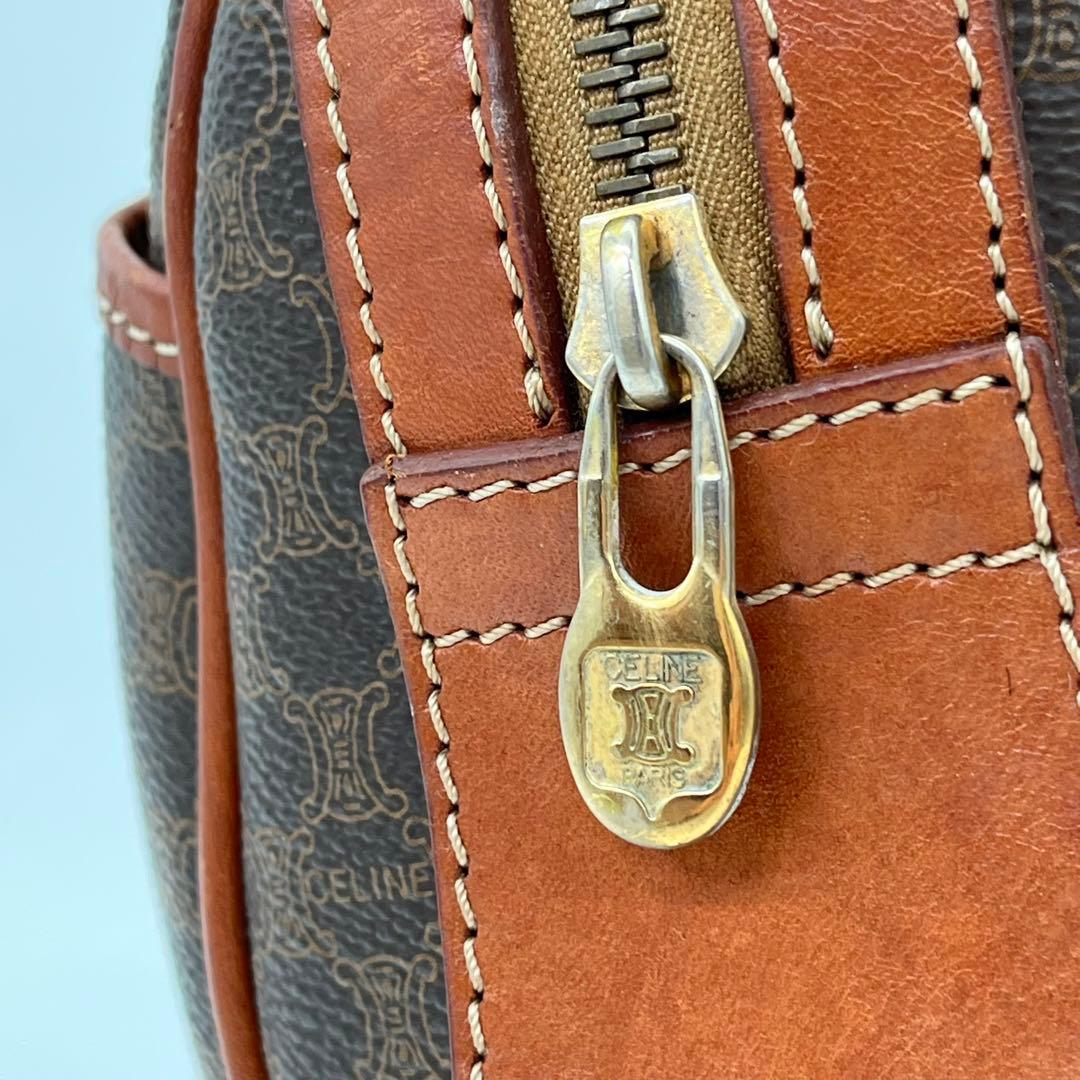 セリーヌ ハンドバッグ ミニボストン マカダム柄 トリオンフ ロゴ入り PVC