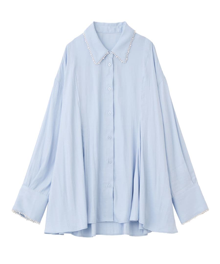 完売 ココディール 新品タグ付 パールモチーフペプラムシャツ 25AW