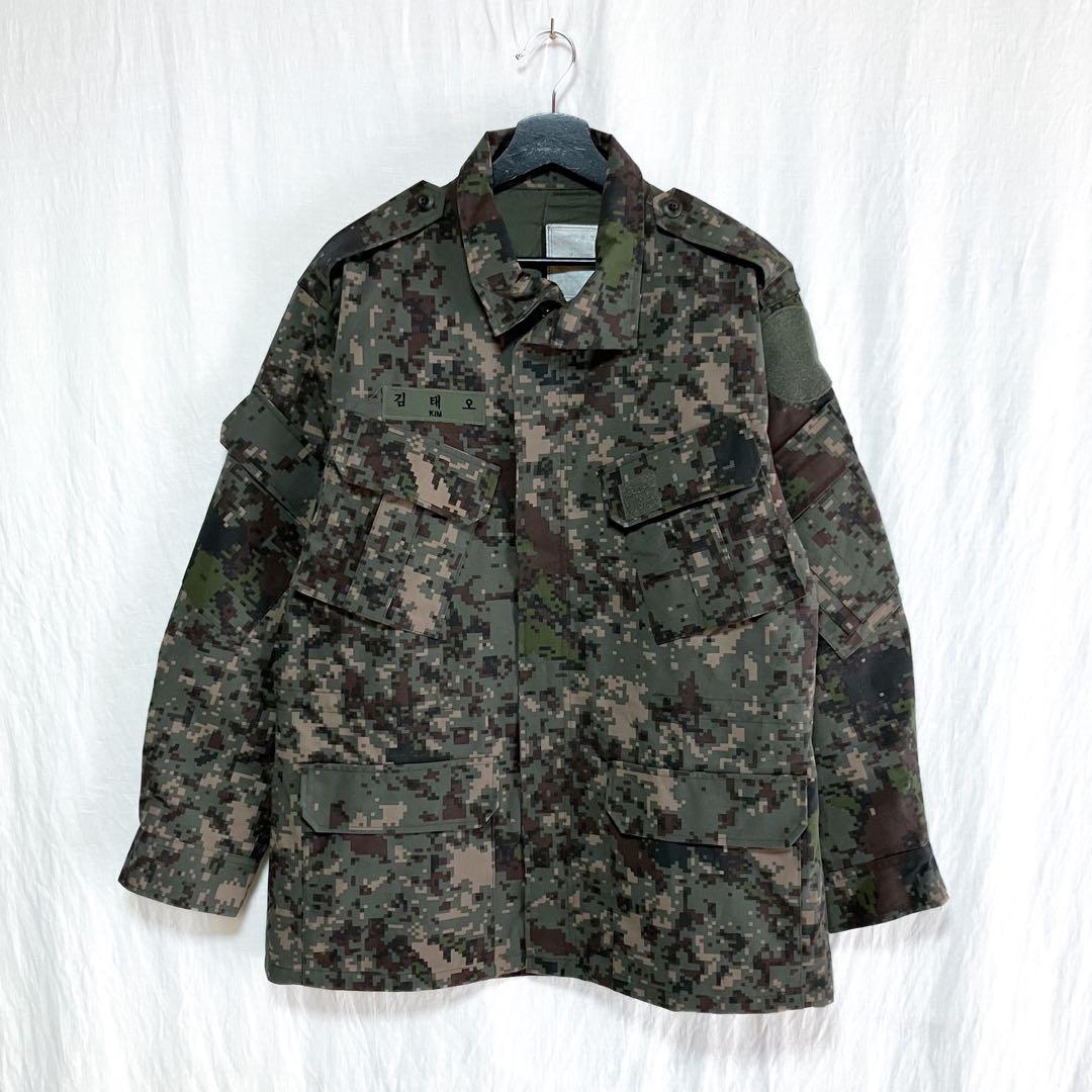 良品 韓国軍 デジタルカモ 迷彩 シャツ ジャケット カモフラ ジャケット 韓国軍 デジタルカモ 迷彩 シャツ ジャケット 肩章付 カモフラ