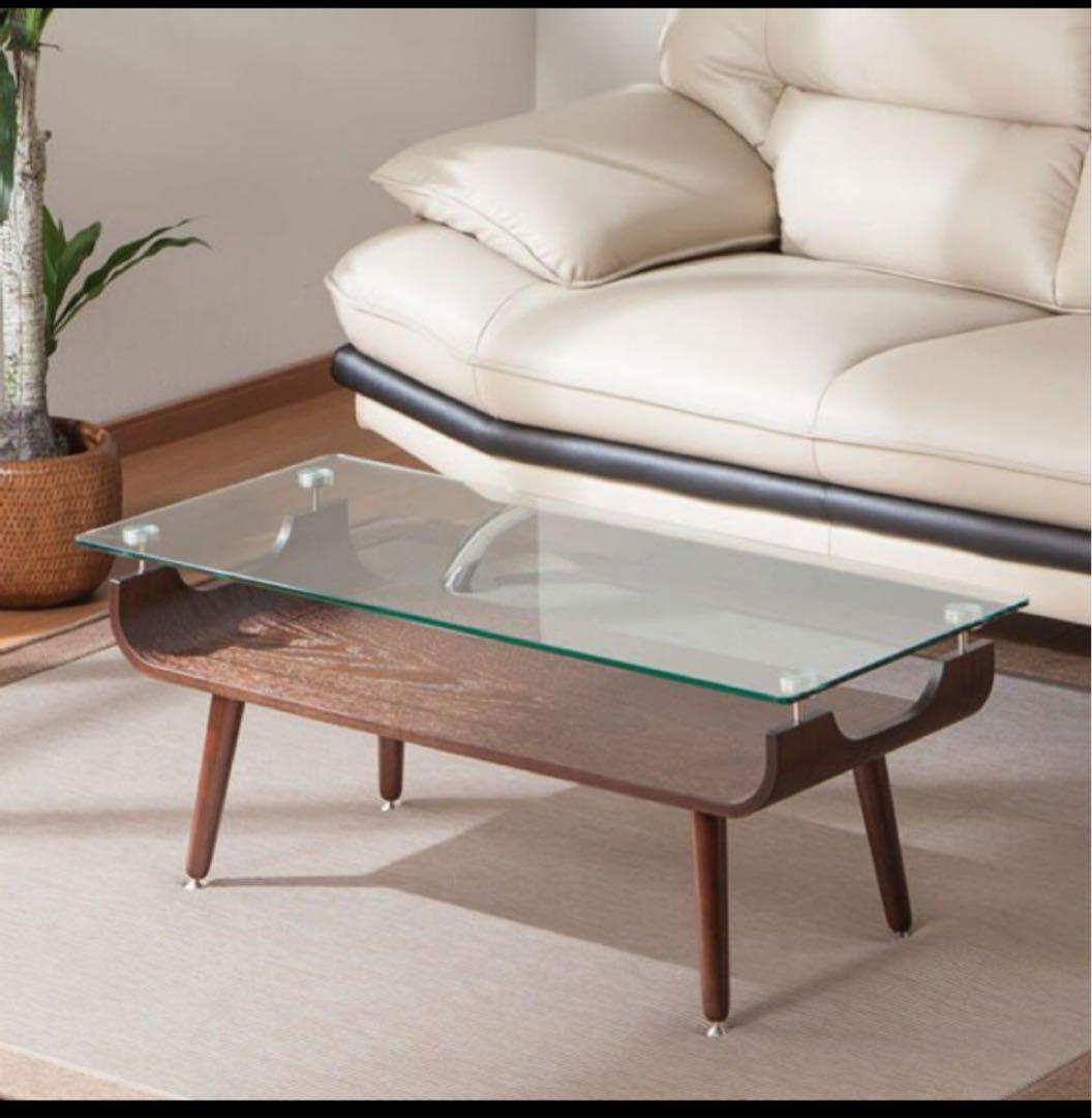 旧型】ニトリ センターテーブル ノルディック 強化ガラス ミッド