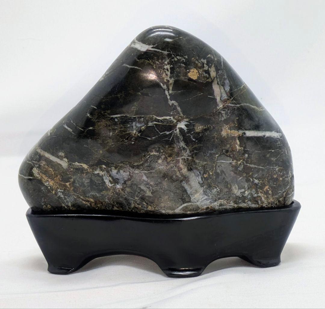 菊花石 糸菊の紅白花 孔雀系母岩 山形 根尾 鑑賞石 水石