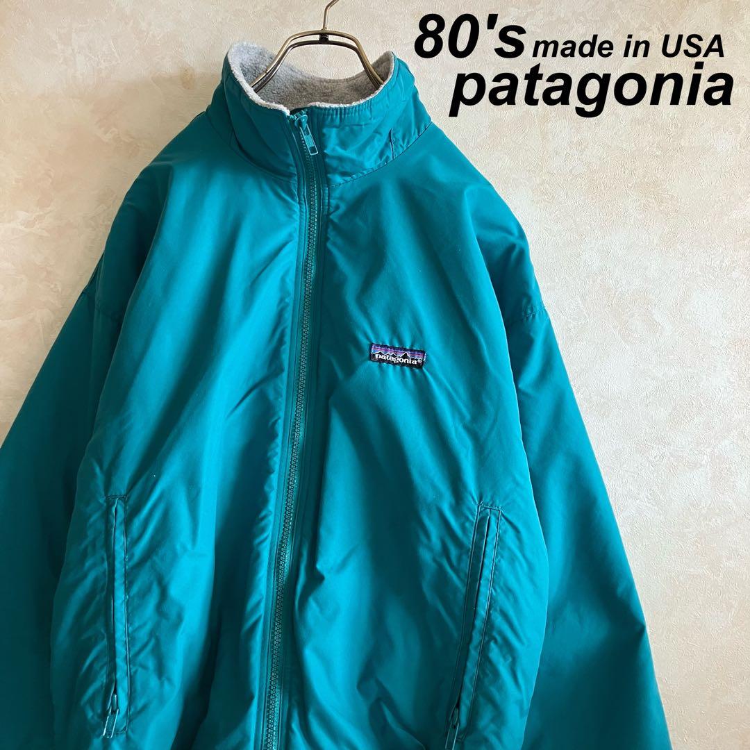 美品 80's USA製 古着 パタゴニア シェルドシンチラ ターコイズ M