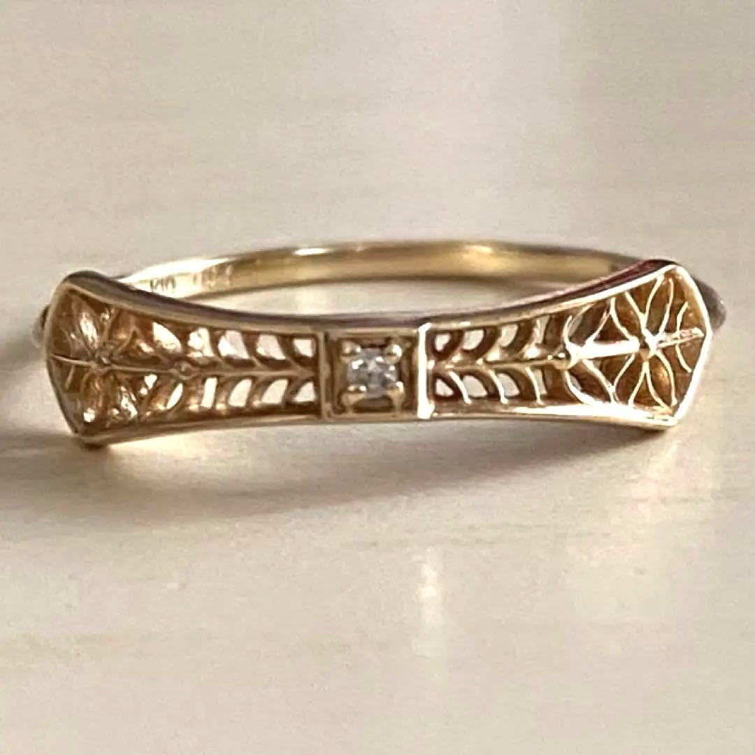 専用です。 透かし模様 ゴールドリング ダイヤモンドLilas（リラ） 専用です。 透かし模様 ゴールドリング ダイヤモンドLilas（リラ