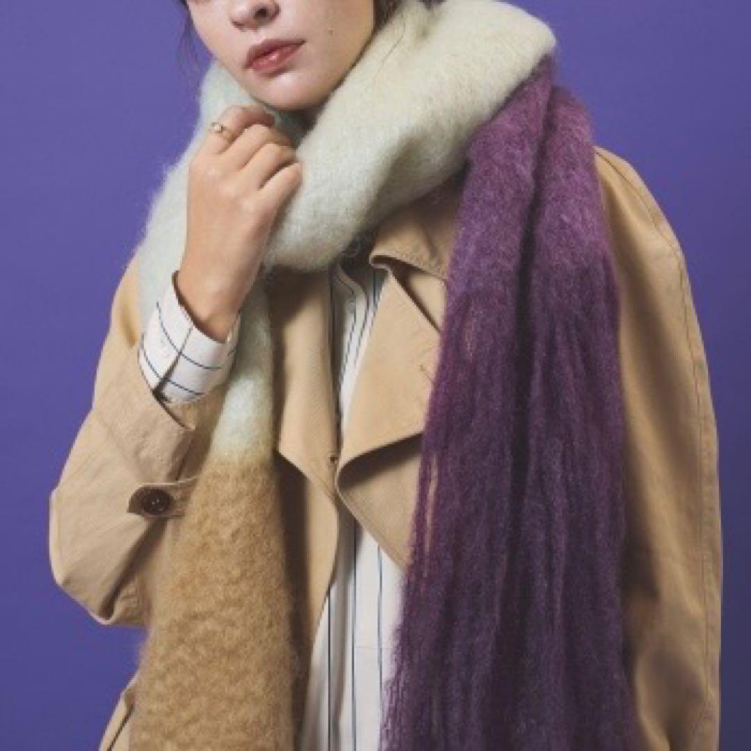 MANTAS EZCARAY モヘヤストール【ボルドー×ベージュ】 モヘアストール FOULARD PATA DE GALLO 【マンタスエスカライ/MANTAS