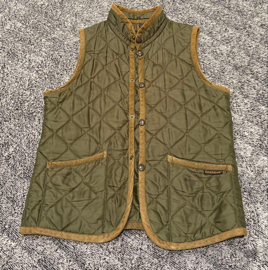 レディース】LAVENHAM キルティングベスト オリーブグリーン イギリス