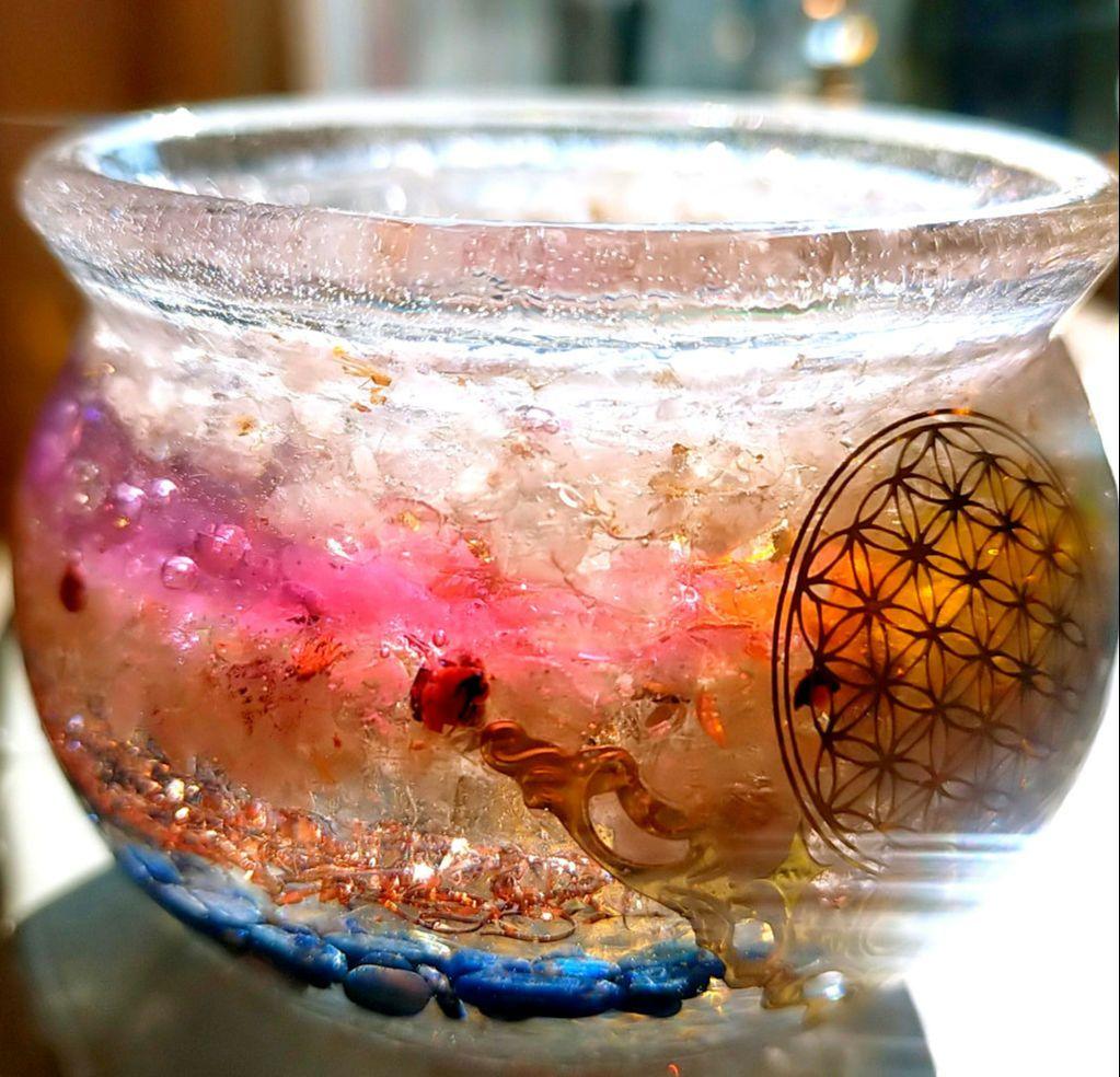 オルゴナイト 魔法壺 金運 浄化 引き寄せ 開運 活性化 インテリア ルチル