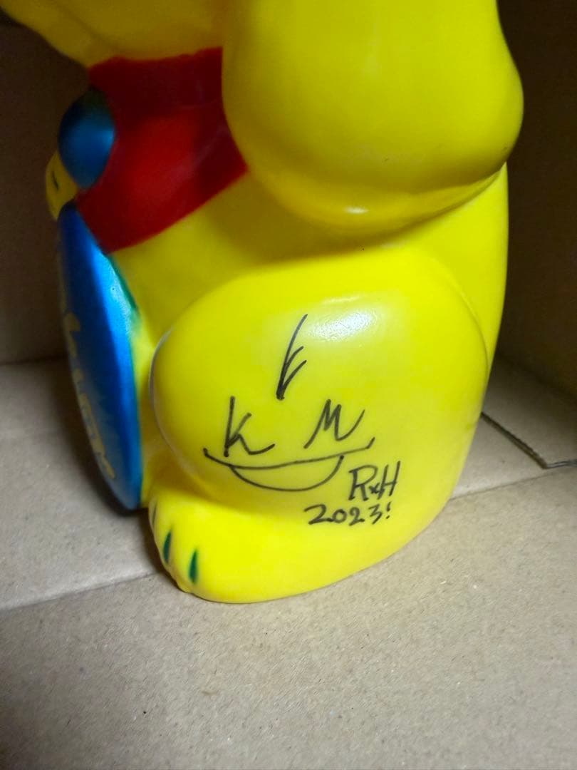 REALHEAD フォーチュンキャット（黄色成型小判真頭メタリックブルー)