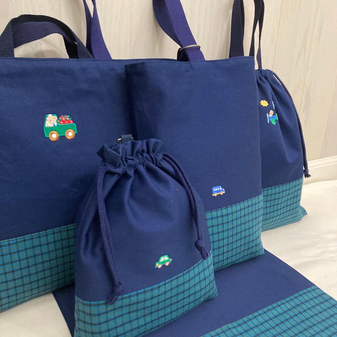 【現品限り】《ファミリア好きな方に》通園通学グッズ　5点セット　りんご　トラック