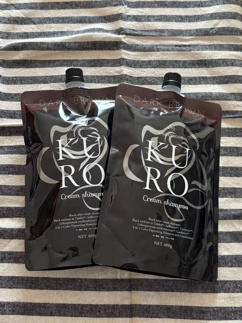 新品未使用✨バランローズKUROクリームシャンプー ダークブラウン2個セット VALANROSE（バランローズ） KUROクリームシャンプー 2個セット(400g×2