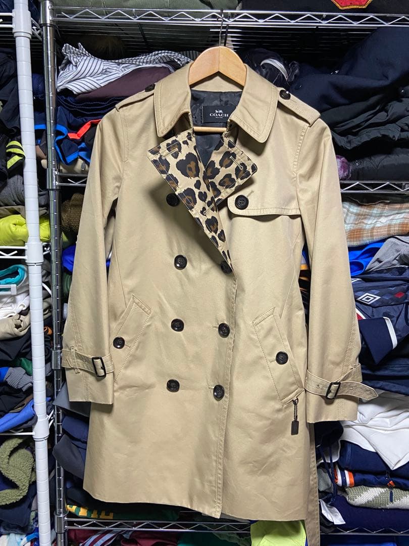 美品 COACH コーチ F33868 ベルト付 トレンチコート ベージュ S - メルカリ