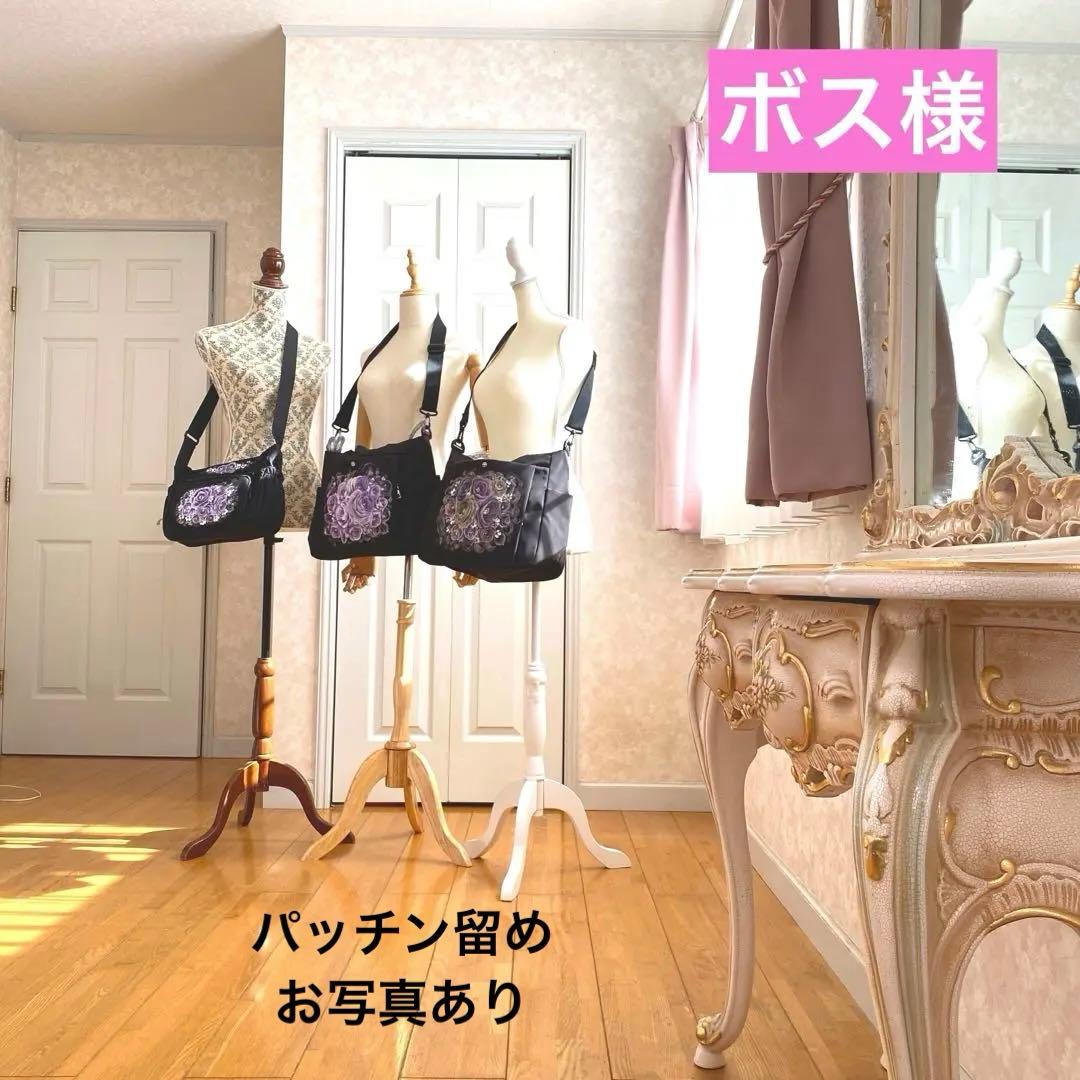 ショルダーバック　パッチン留め　薔薇　手描き　トールペイント ショルダーバック ショルダーバック 薔薇 手描き トールペイント