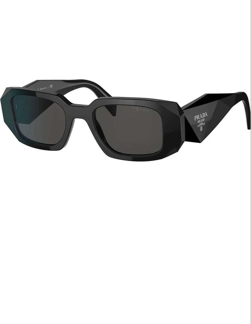 PRADA ブラック サングラス 多角形フレーム PRADA（プラダ） シンボルサングラス SPR A06 メンズ ウェリントン型