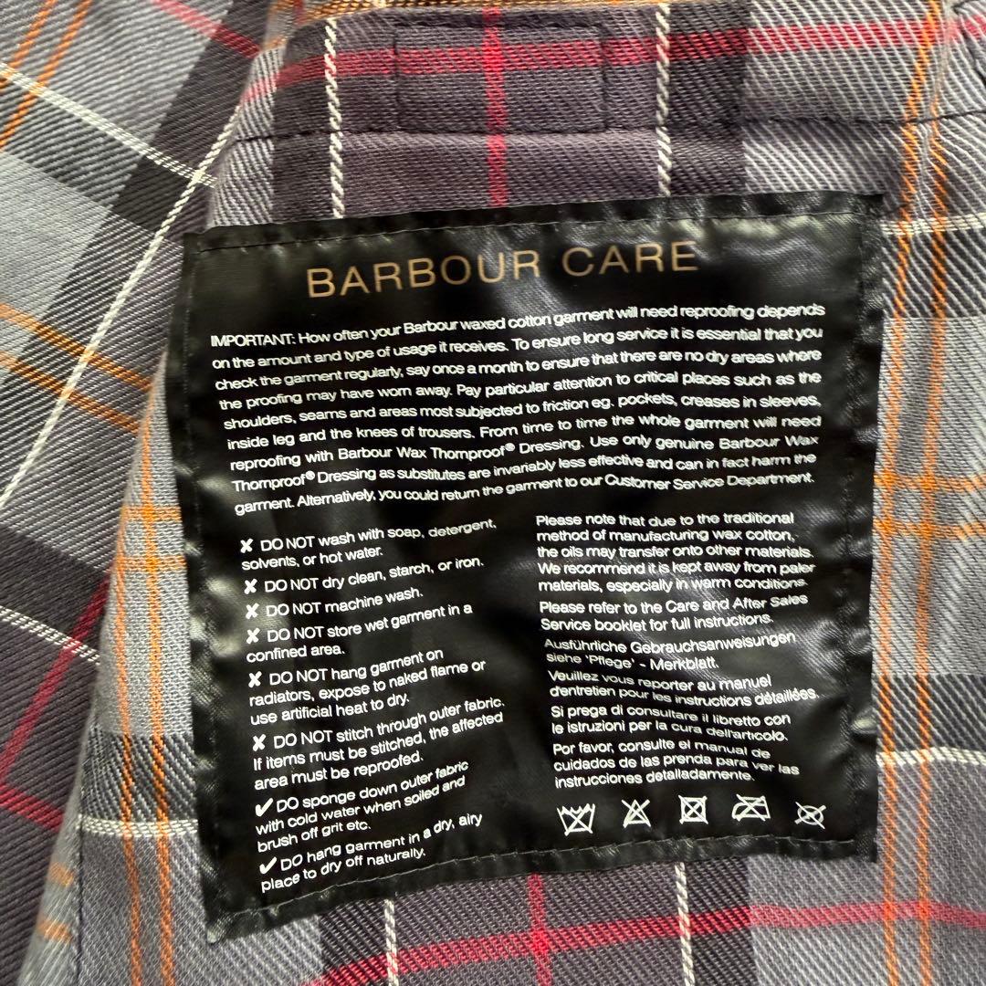 近年美品 バブアー スリムビデイル ワックスジャケット ブラック 袖