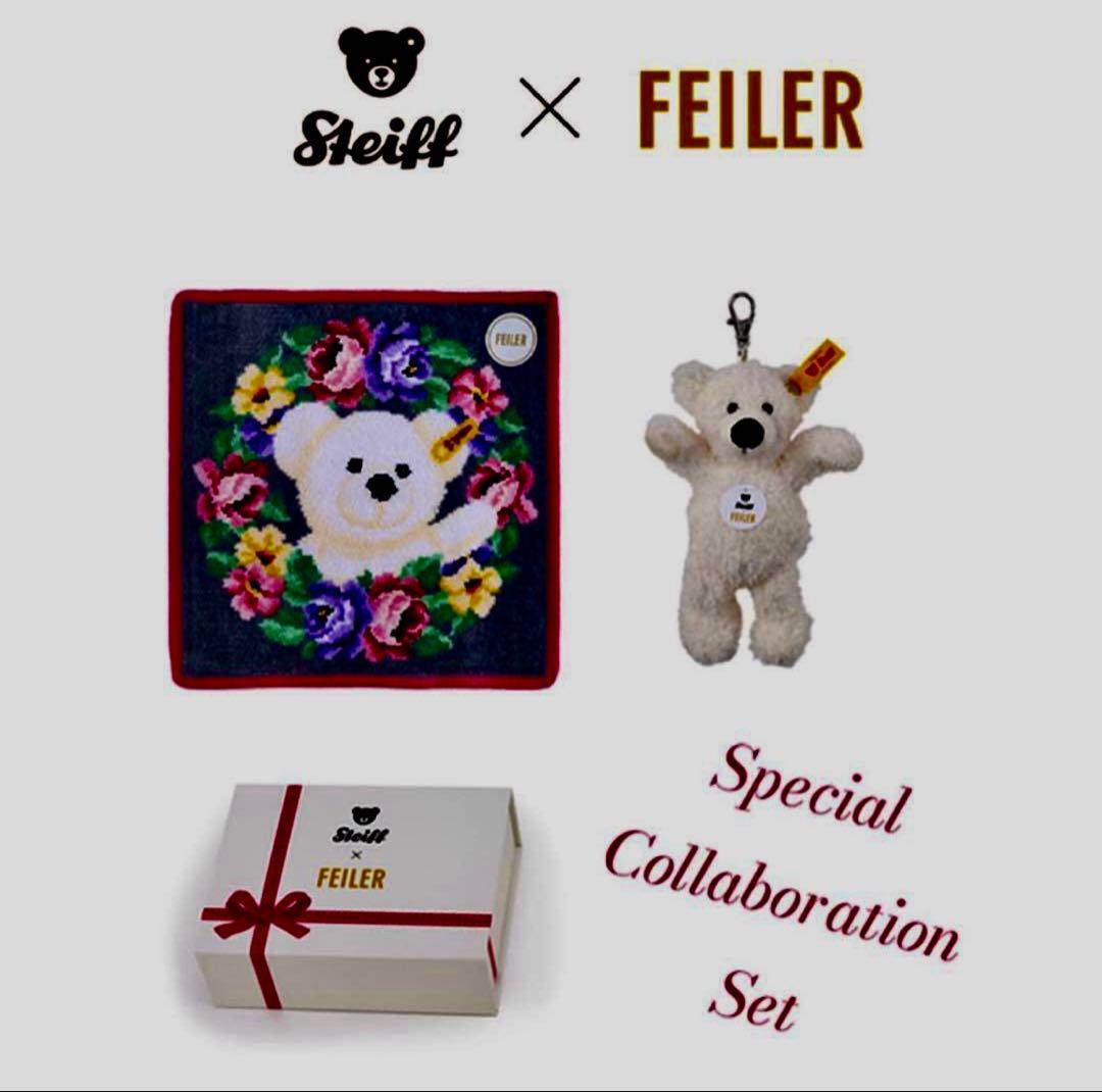 未開封　日本橋三越　FEILER　ハンカチ　steiff　テディベア 日本橋三越限定】 ハンカチ シュタイフ テディベア アンド フェイラー