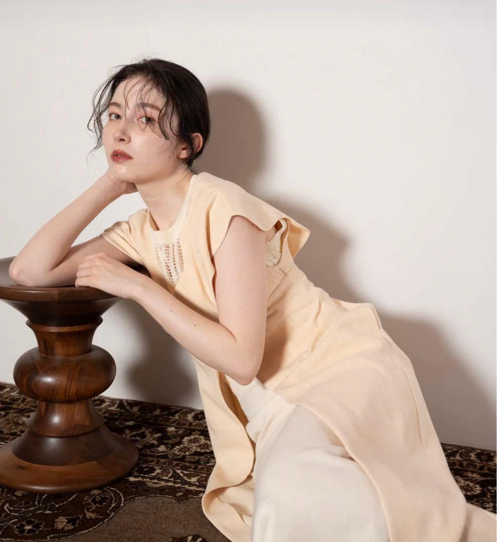 euw nuance collar gilet beige 1 - 新品未使用】euw nuance collar