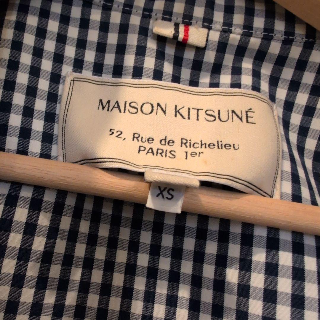 MAISON KITSUNÉ ネイビー・ホワイトチェック ブルゾン - メルカリ
