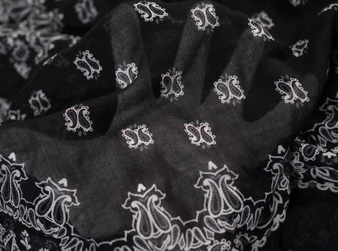 2014 エディ期 サンローランパリ バンダナ カシミア シルク スカーフ