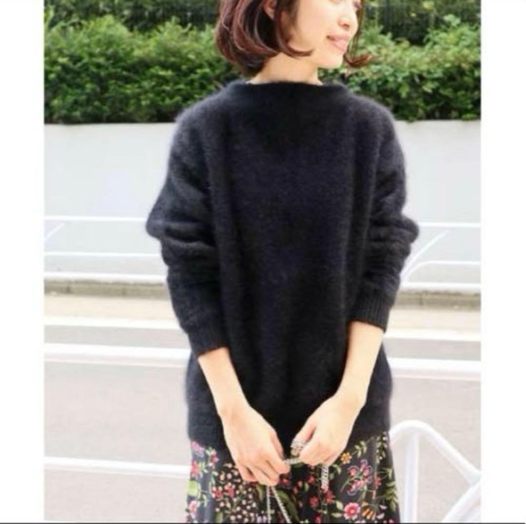 イエナ IENA ラクーンボトルネックプルオーバー ニット 黒 定価24200円