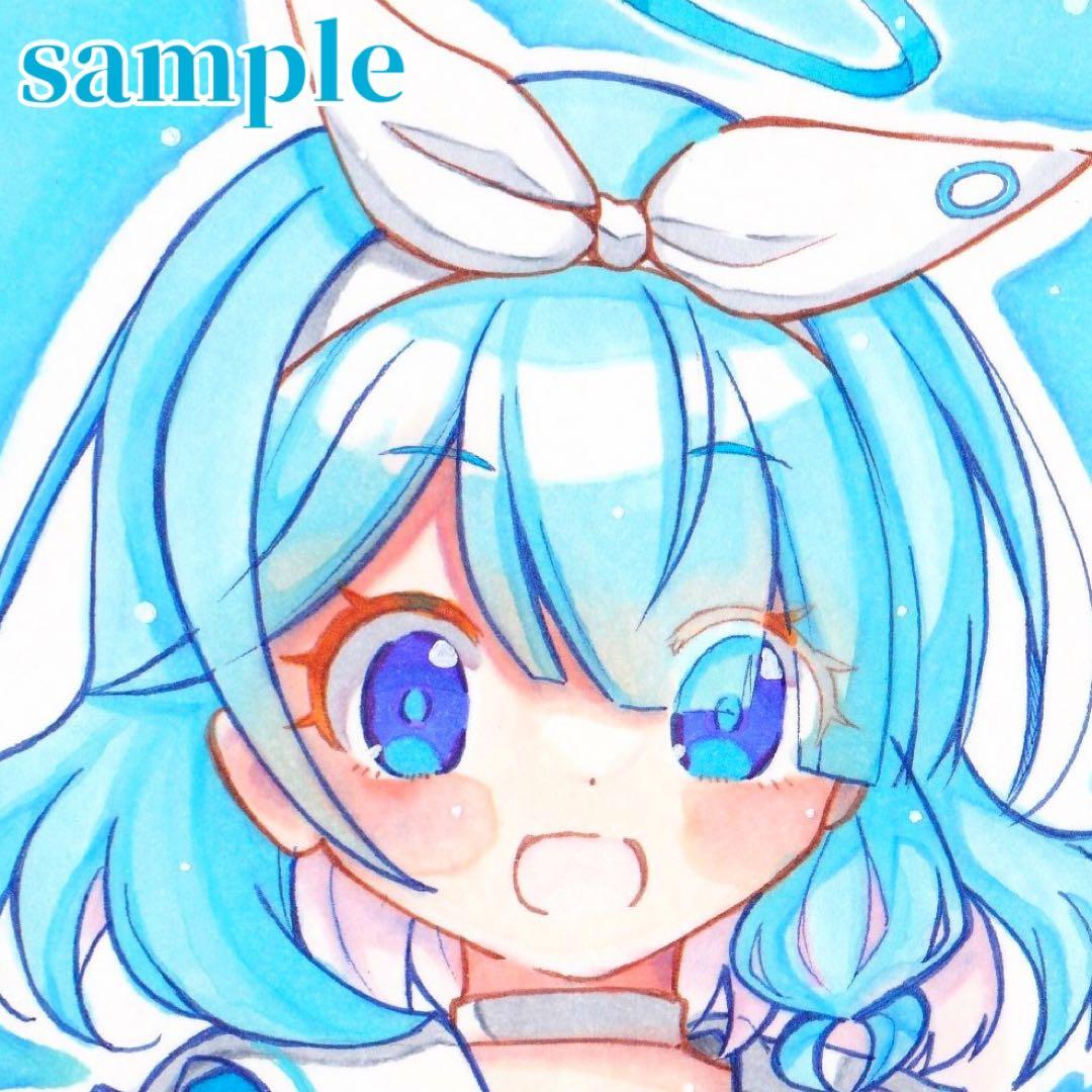 手描きイラスト】ブルアカ アロナ【ハガキサイズ】 - メルカリ