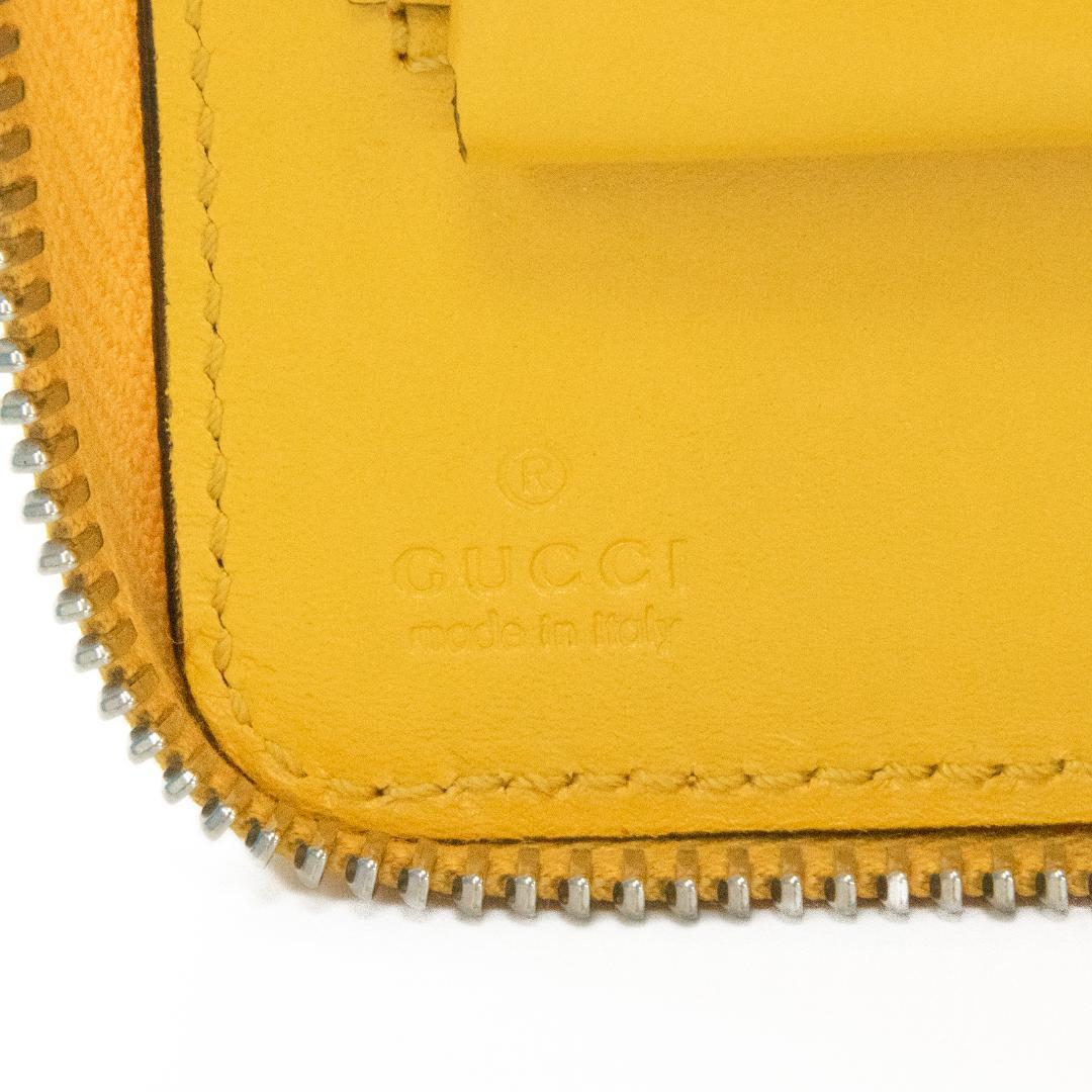 本物 グッチ 長財布 ダブルファスナー メンズ ディアマンテ 黄色 レア