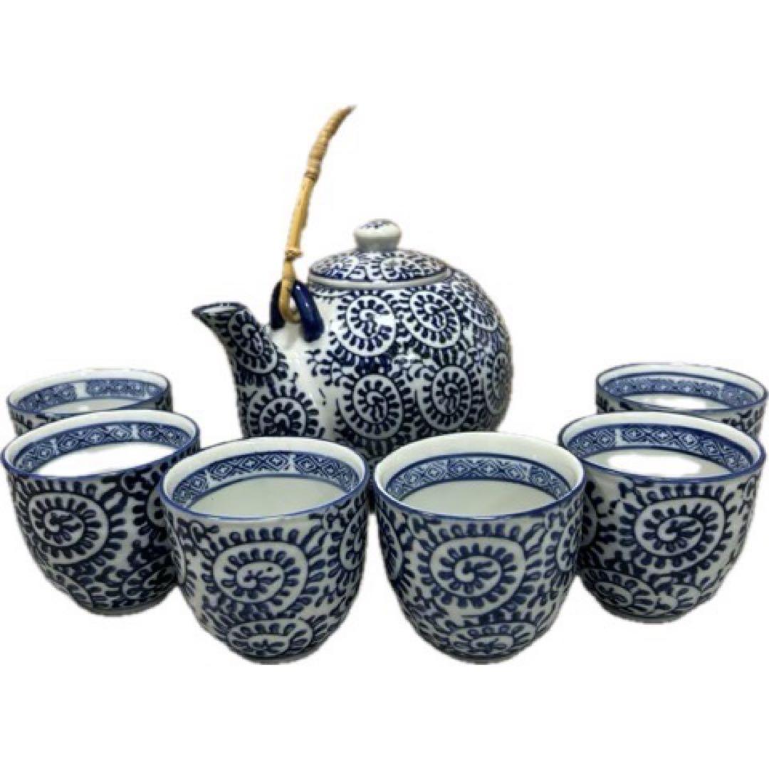 青龍 青白磁 蛸唐草 中国茶器 セット 6客セット - メルカリ