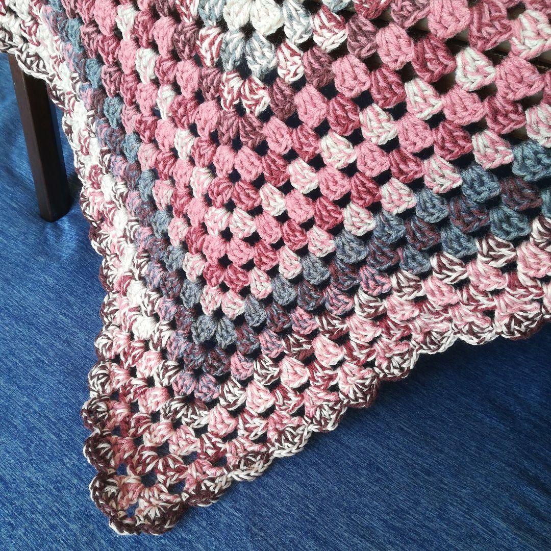 こたつカバー手編み ハンドメイド マルチカバー ブランケット ベッド