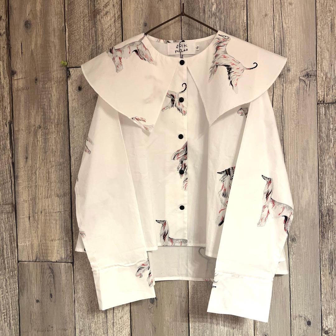 フォークメイド folkmade 工場 アフガンブラウス Lサイズ