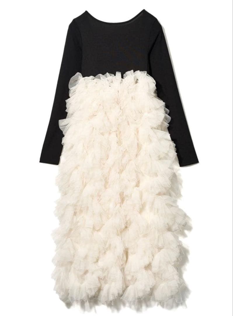 NOTRE émor ruffle tulle dress ノートルエモア - メルカリ