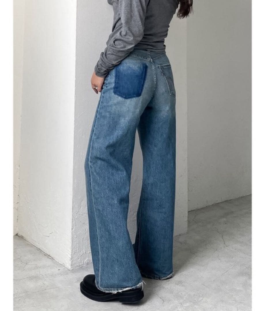 Ungrid Levi's別注RIBCAGE WIDE LEGデニム25インチ - メルカリ