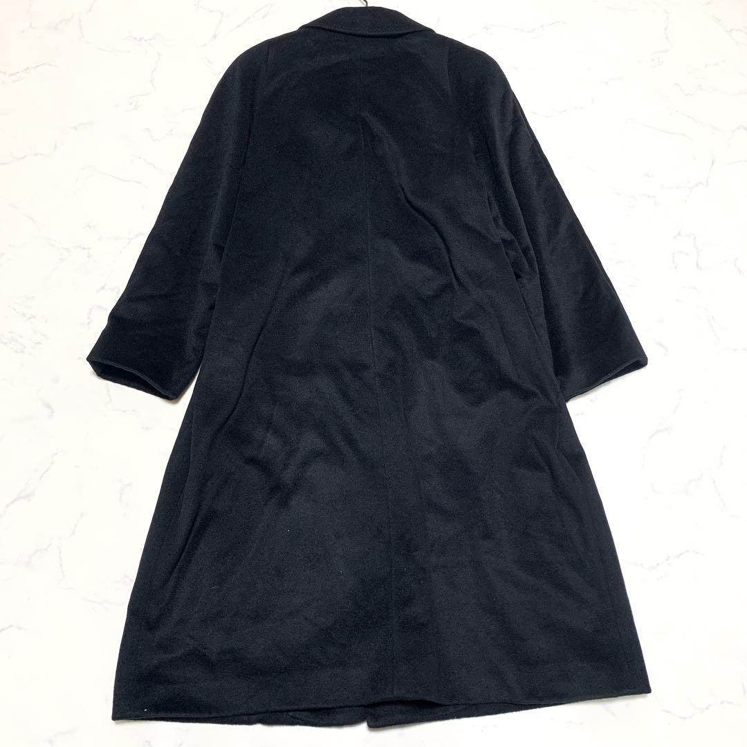 カシミヤ100％】 藤井毛織 ロングコート ブラック ダブル Mサイズ 9AR