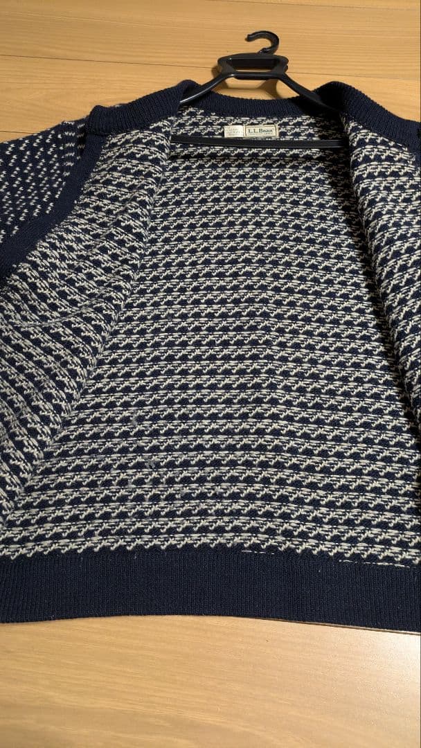 L.L.Bean バーズアイニット　カーディガン　Lサイズ　ノルウェー製