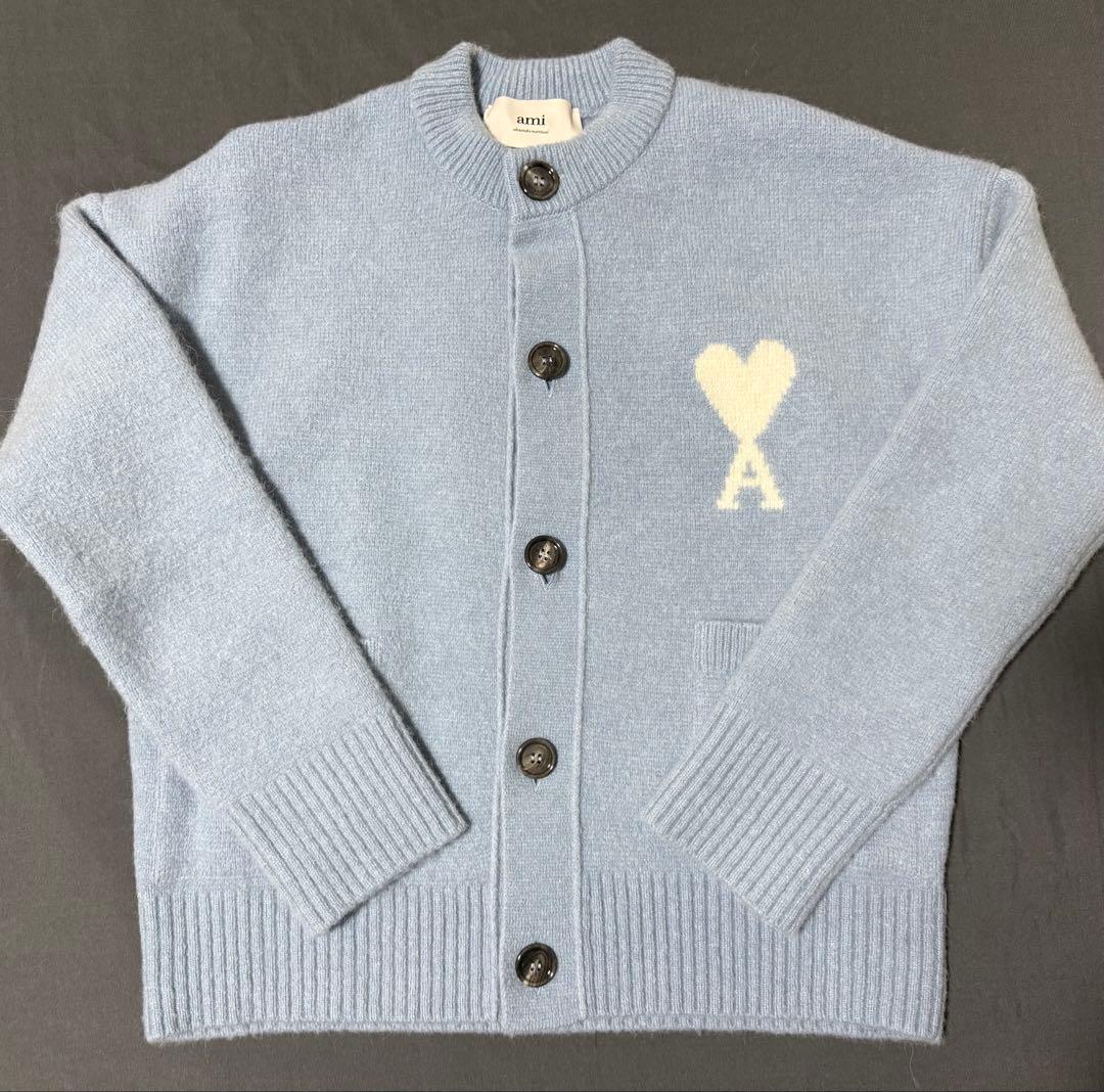 ami paris アミパリス アルパカニット カーディガン 水色 正規品