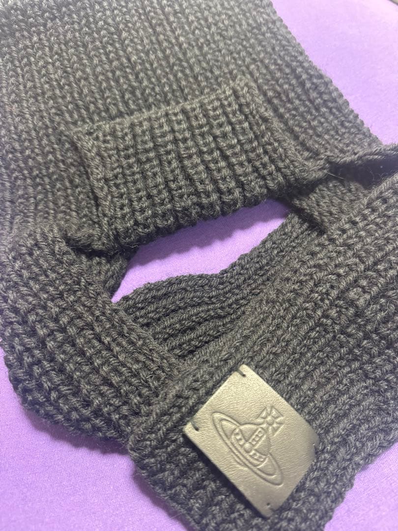 vivienne westwood 猫耳　ニット帽 ブラック Vivienne Westwood - 新品レアVivienneWestwood オーブ黒猫耳ニット