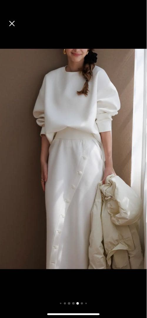 新品poisポワ button line skirt ホワイト M - メルカリ