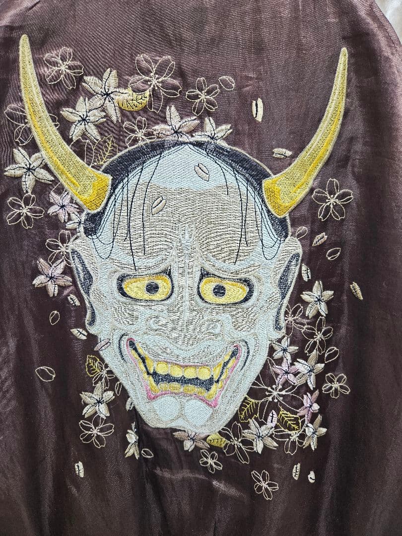 【✨レア✨】鏡花水月　スカジャン　刺繍 サクラ 花柄 般若　和柄 鏡花水月 スカジャン 刺繍 サクラ 花柄 般若 Lサイズ - メルカリ