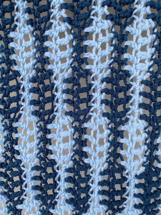 古着 ビンテージ 70s ブルー 海 グラニー ブランケット キャンプ ラグ