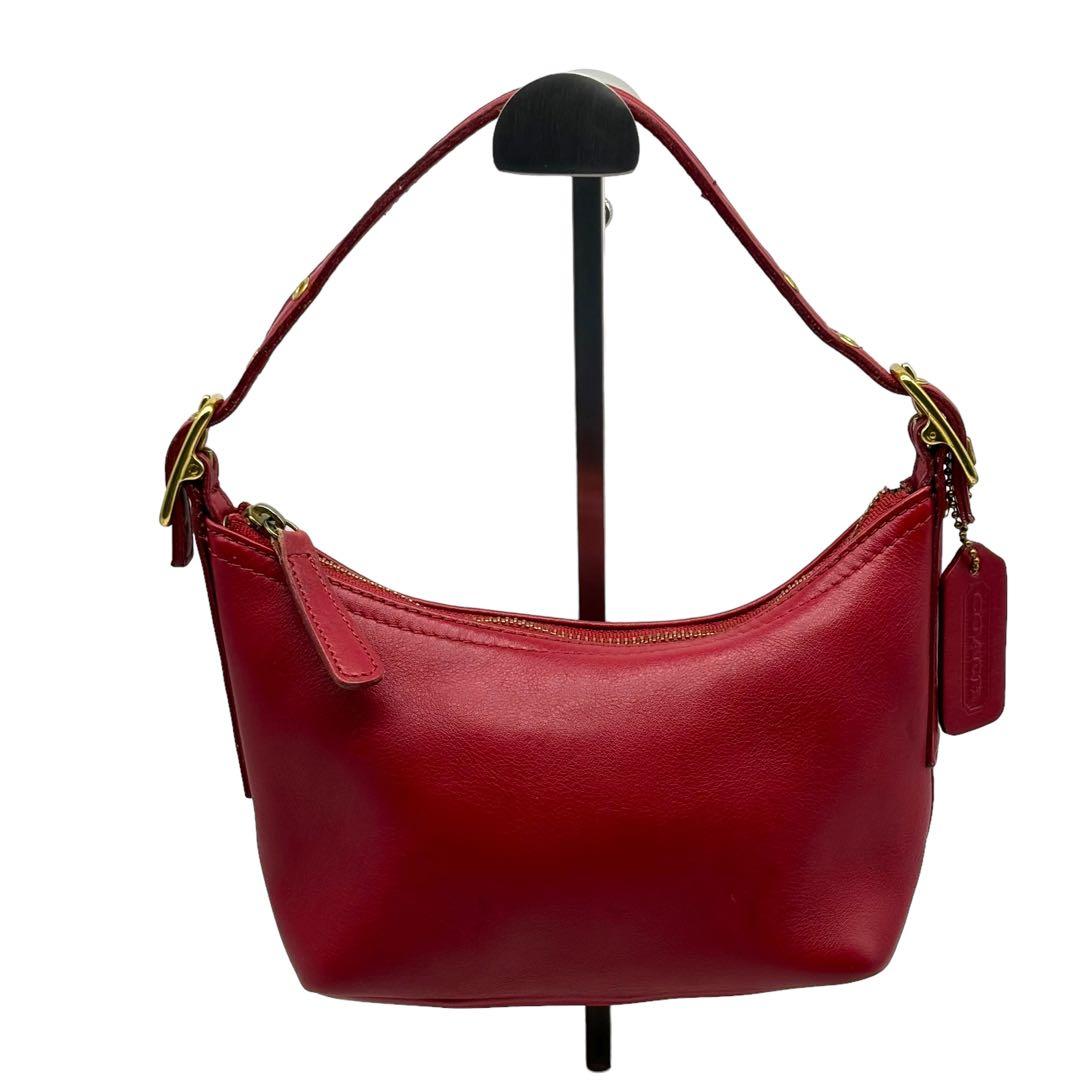 coach レザー 赤 ジッパー付きオールドコーチ 9844