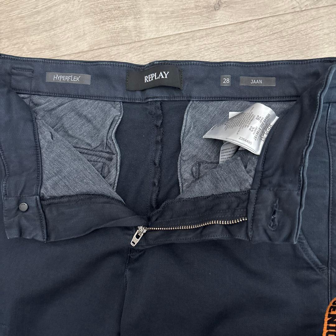 REPLAY JAAN HYPERFLEX カーゴパンツ 28インチ ネイビー - メルカリ
