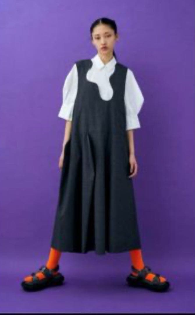 エンフォルド　ラウンドネックジャンパースカート　グレーチェック エンフォルド ラウンドネックジャンパースカート グレーチェック