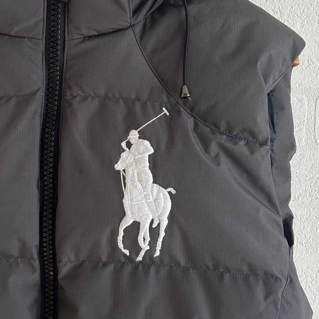 POLO RALPHLAUREN ダウンベスト ビックポニー刺繍 グレー - メルカリ