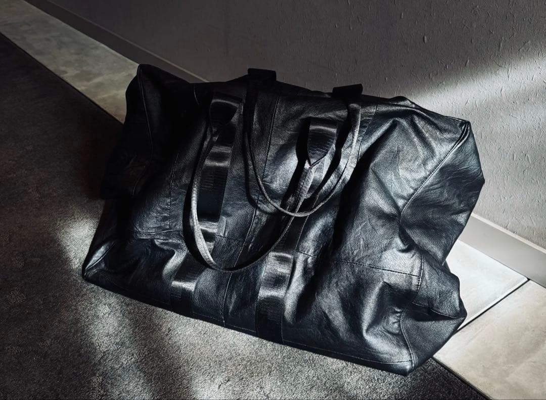 anytee レザー製黒ボストンバッグ Vintage Leather Bag - メルカリ