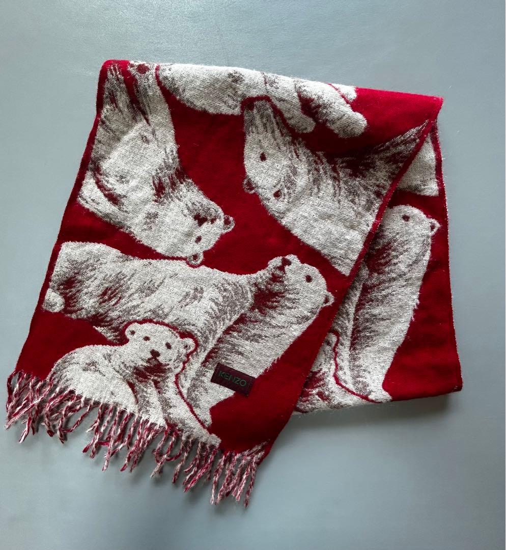 マフラー KENZO シロクマ柄 - メルカリ