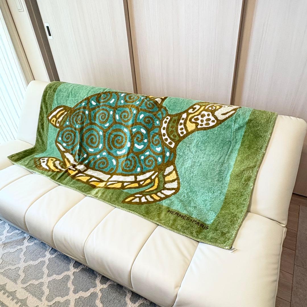 HERMES エルメス ビーチタオル バスタオル アニマル かめ 亀