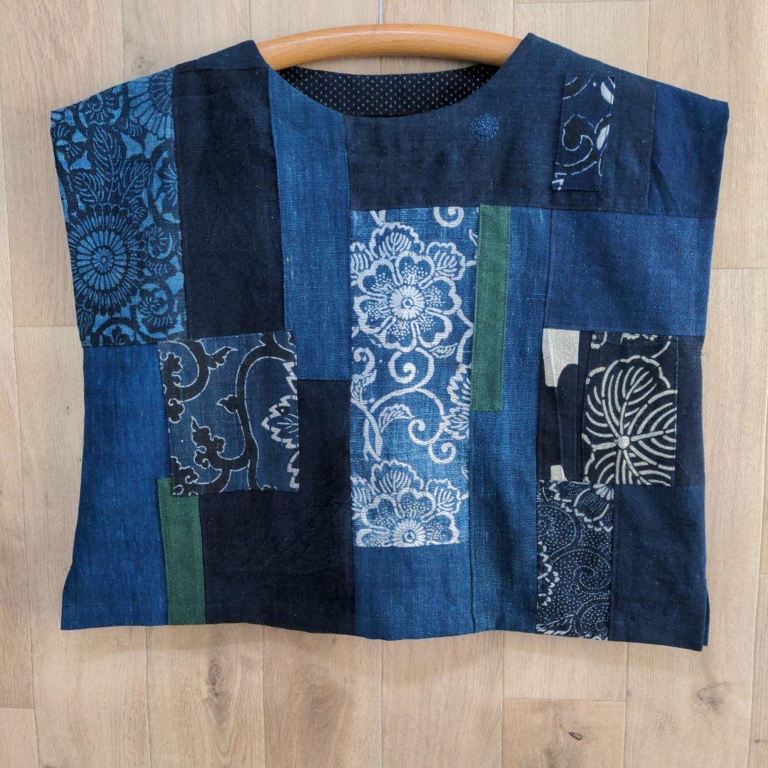 古布リメイク 筒描き 型染め フレンチスリーブプルオーバー - メルカリ