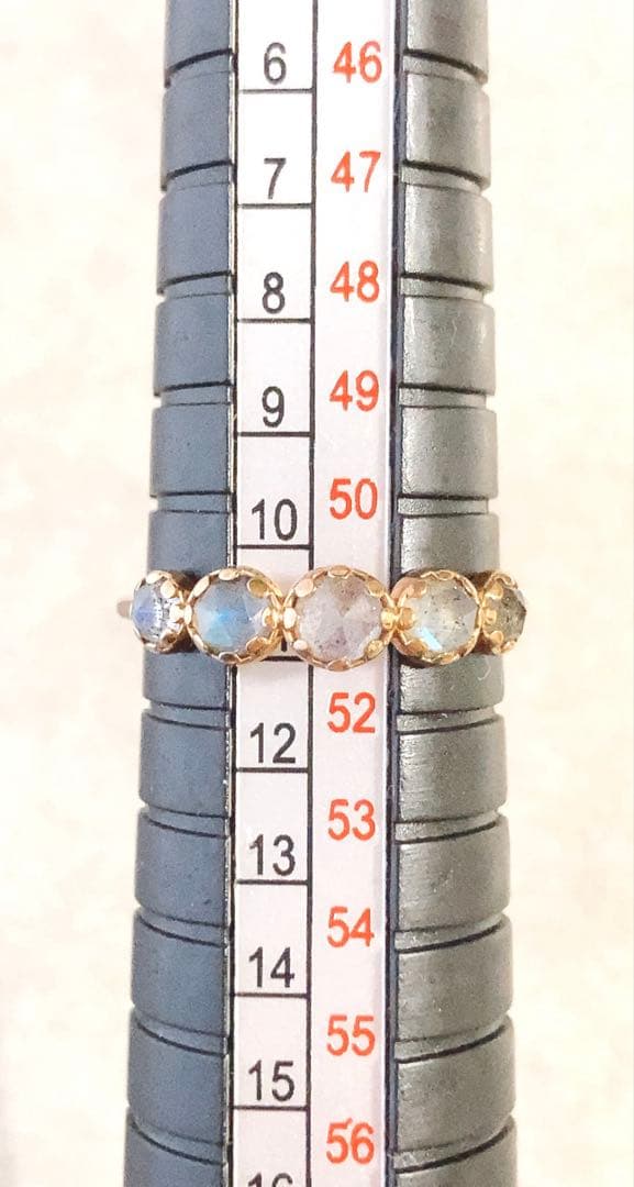 ageteアガット 11号 マルチ カラー ストーンK10 ゴールド リング